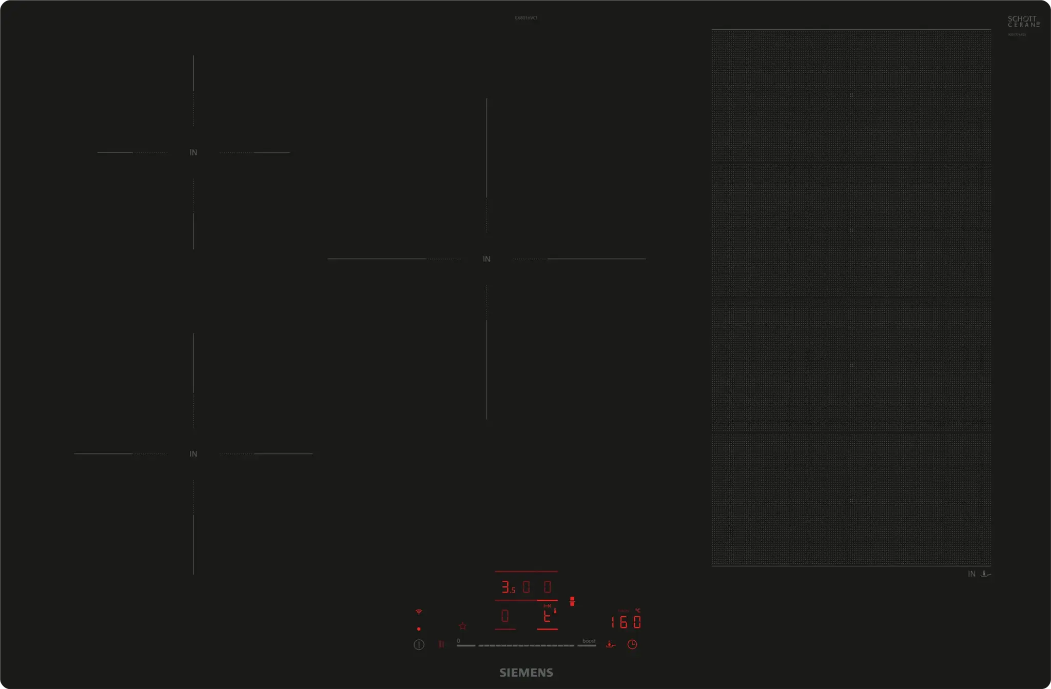 Siemens EX801HVC1E iQ700, Induktionskochfeld, 80 cm, flächenbündig (integriert)