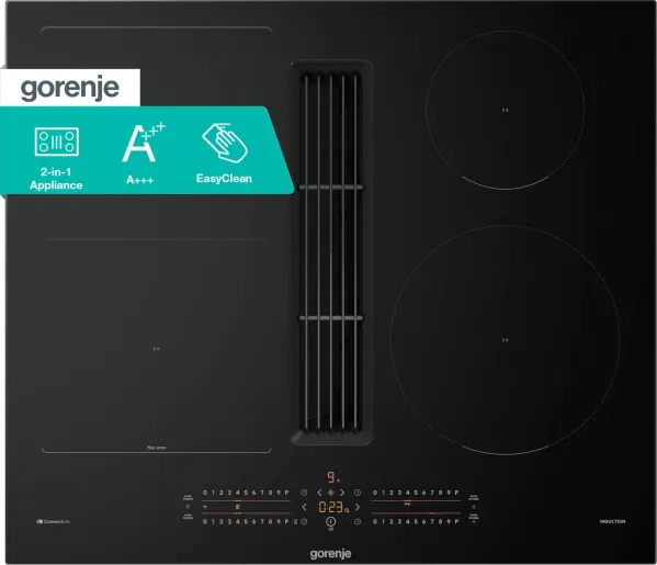 GORENJE GEH6432BSCWF Kochfeld 60 cm Induktions-Kochfeld mit integrierten Dunstabzug